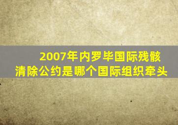 2007年内罗毕国际残骸清除公约是哪个国际组织牵头