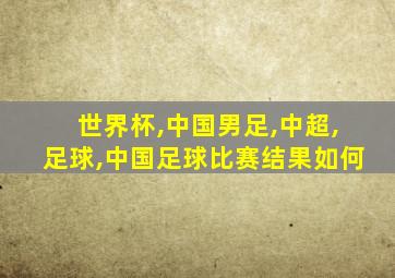 世界杯,中国男足,中超,足球,中国足球比赛结果如何