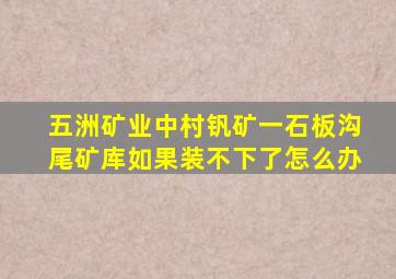 五洲矿业中村钒矿一石板沟尾矿库如果装不下了怎么办