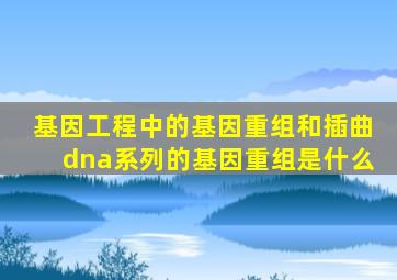 基因工程中的基因重组和插曲dna系列的基因重组是什么
