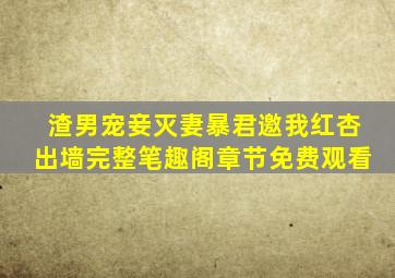 渣男宠妾灭妻暴君邀我红杏出墙完整笔趣阁章节免费观看